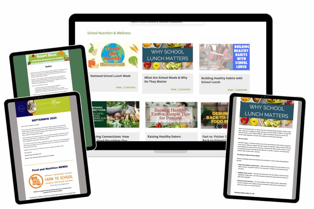 school nutrition and wellness newsletters customized 