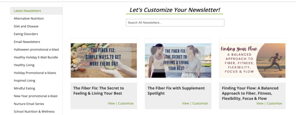January Nutrition, Health, and Wellness Topics including topics for National Fiber Focus Month ready to be customized for your nutrition and wellness newsletter 