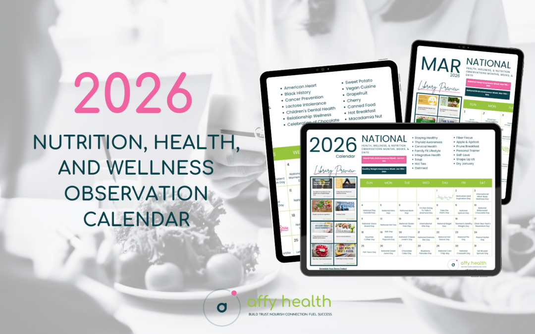 2026 Health & Wellness Observation Dates for nutrition professionals