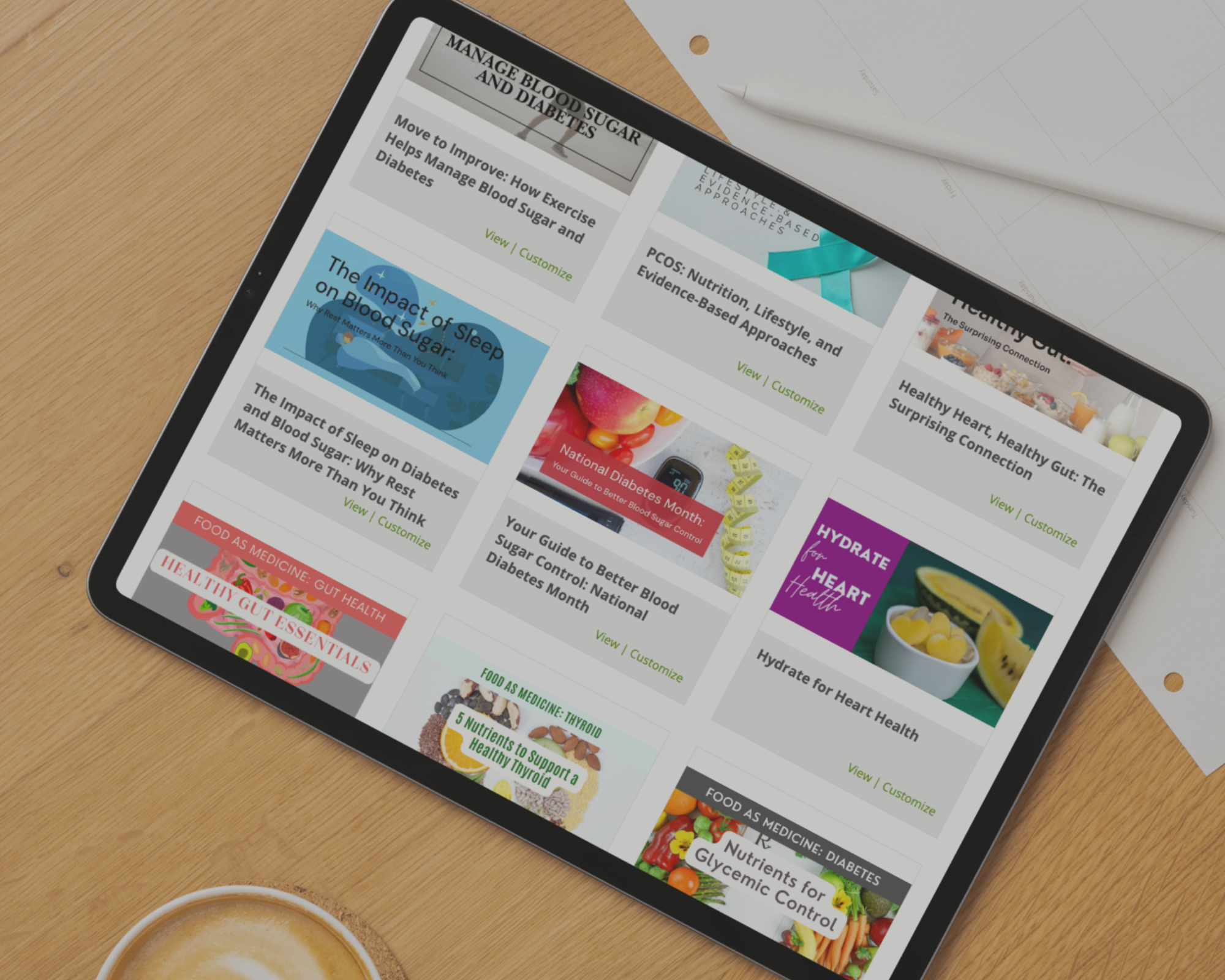 sample titles in the customized nutrition newsletter category of diet and disease